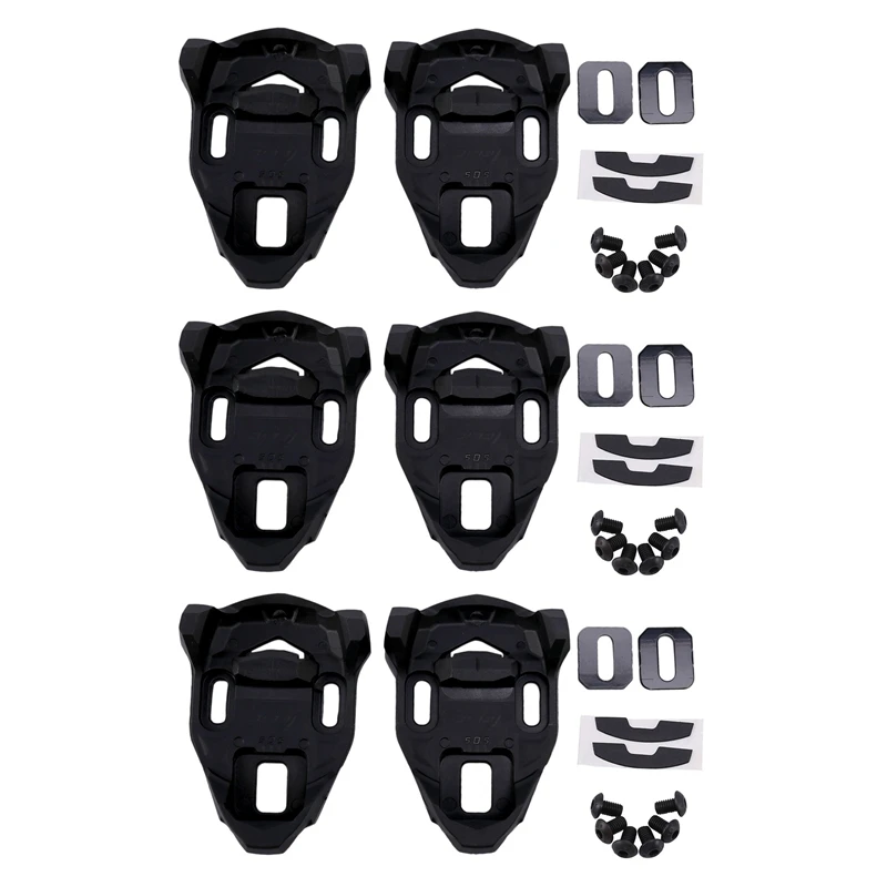 

3X Bike Cleat Set Plastic Black Road Bike Cycling Pedal Cleat Lock Anti-Skid Road Bike Cleat For Time Iclic