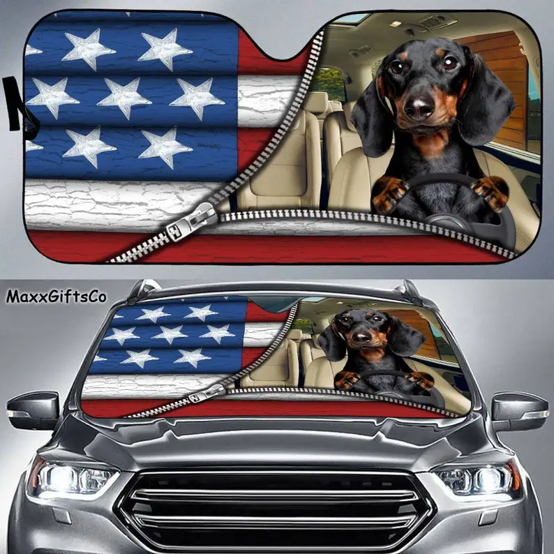 

Black dachshund Car Sun Shade, Dog Windshield, Dog Sunshade, Dog Car Accessories, Car Decoration, Gift For Dad, Mom