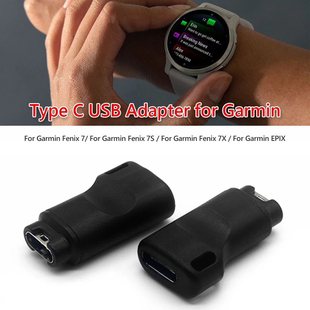

Type-C to for Garmin Adapter for Garmin Fenix 7 / 7S / 7X Garmin Epix Smart Sports Wrist Watch USB Charger Converter Accessories
