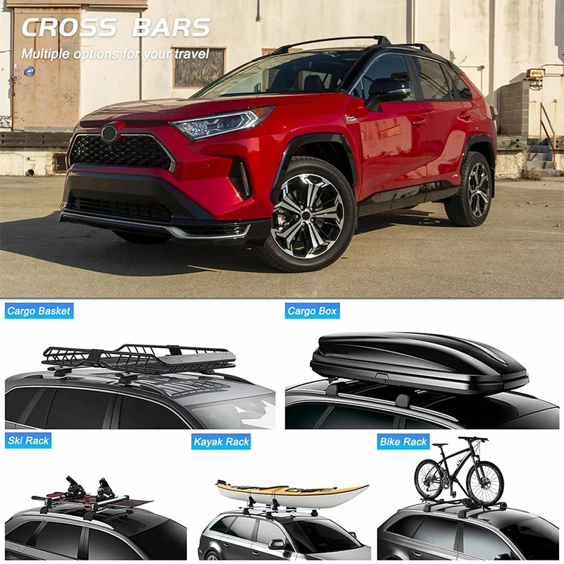 Поперечная рейка на крышу подходящая для 2019 2020 2021 2022 23 Toyota RAV4 RAV 4 алюминиевая