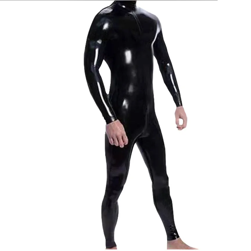 Мужской костюм для косплея полный боди из ПВХ блестящая искусственная кожа