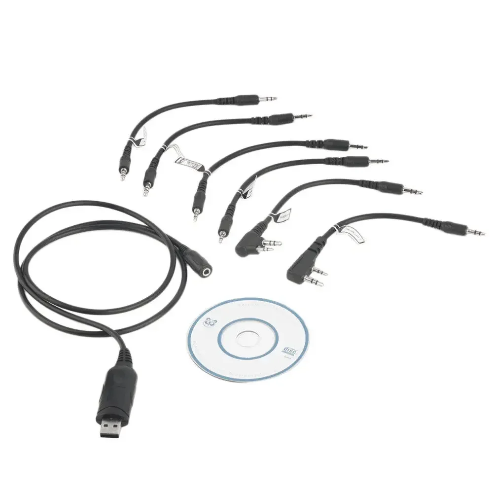 USB-кабель для программирования Banggood 6 в 1, 1-контактный 2-контактный шнур 6IN1 для Kenwood, Baofeng, Motorola, Yaesu, Hytera, Mag one A8, Icom Radio (art.: 3920ccc22db15) - 3920ccc22db15