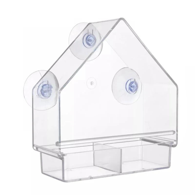 

Кормушка для птиц, прозрачная присоска в форме домика, для наружного сада