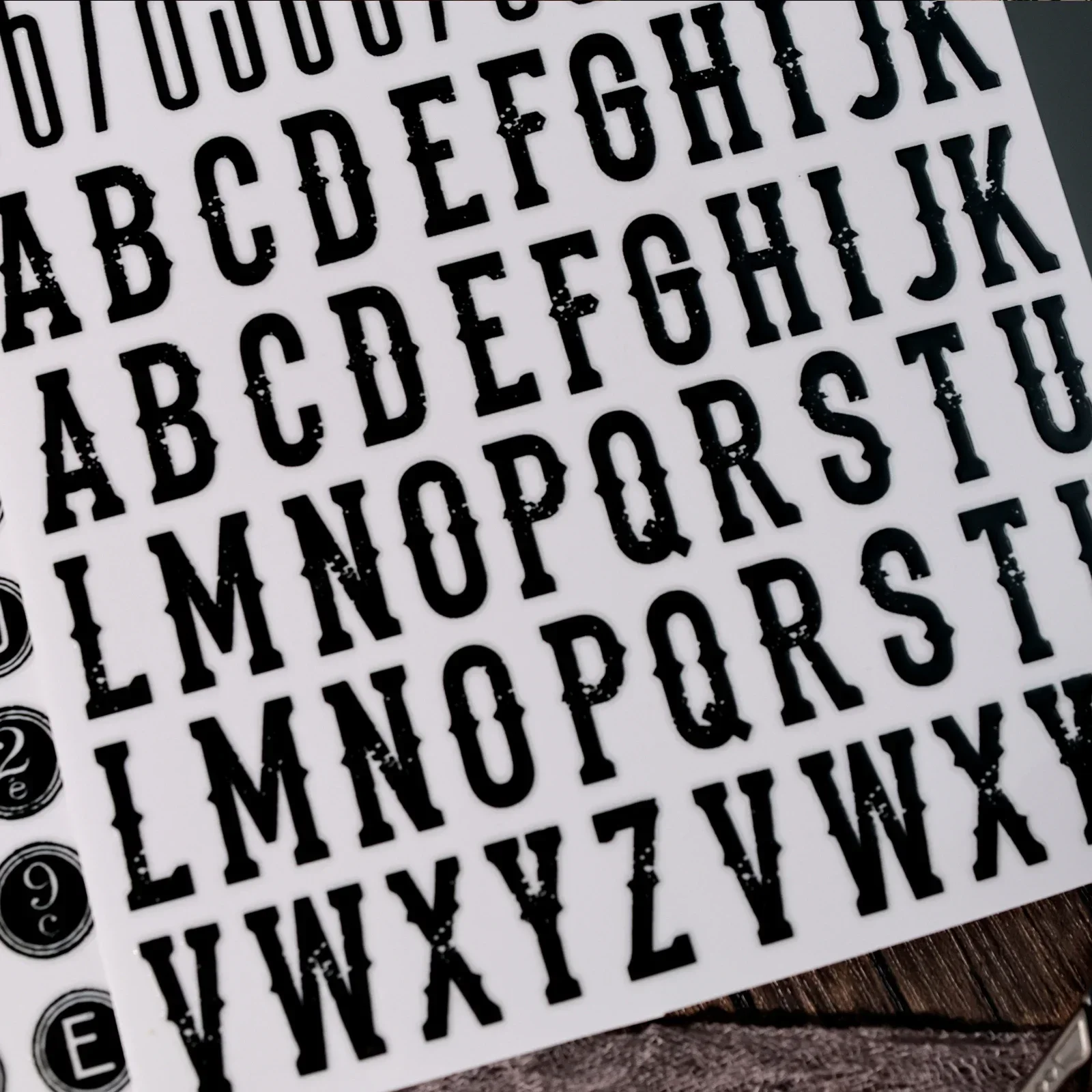 2 листа наклейки с алфавитом и фразой мусорный журнал черные для рукоделия альбом