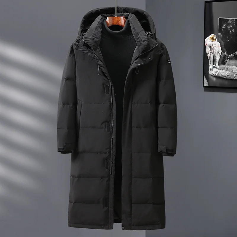 Fashion Winter Jackets Men Hooded Thicken Warm Men's White Duck Down Coats Black/White Puffer Jacket High Quality Overcoat