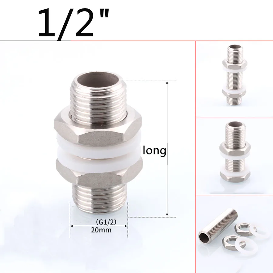 

Фитинг с замком из нержавеющей стали 304, 1/4 3/8 1/2 3/4 1 BSPT x 40/50/60/80/100/120 мм, длина для резервуара для воды, аквариума