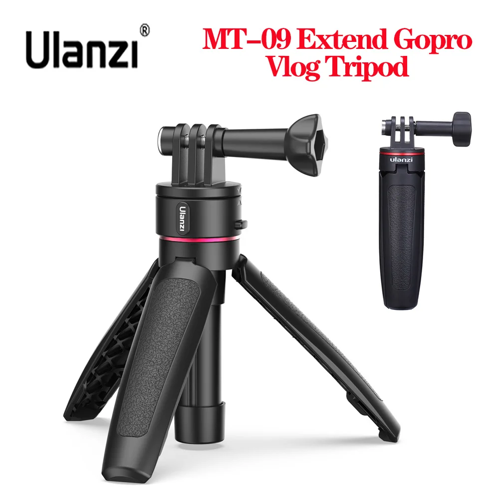 

Ulanzi MT-09 Extend Gopro Vlog Tripod Mini Portable Tripod for Gopro Hero 11 10 9 8 7 6 5 Black Session Osmo Action insta360 X3
