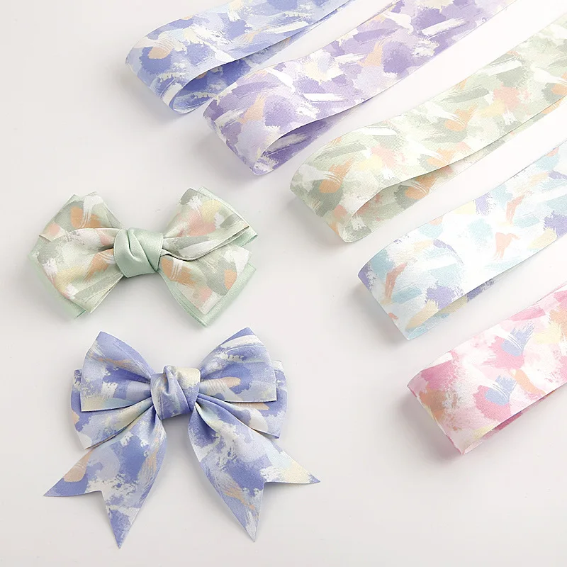 

10Yards 25MM 38mm Double Gouache Colorful Color Ribbon DIY Make Bowknots Kids Hair Accessories Material Handmade Carfts