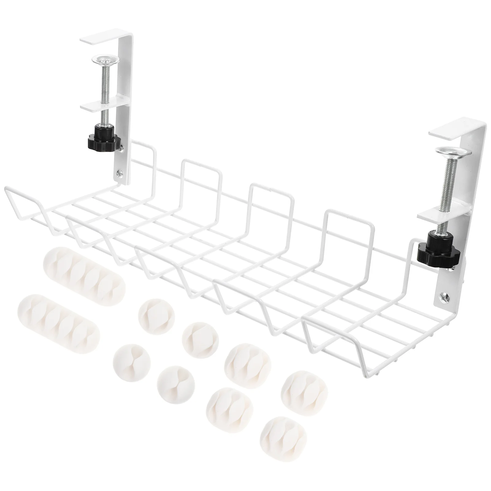 

Desk Cable Managementorganizer Wire Cord Tray Basket Rackholder Metal Storage Hider Shelf Box Baskets Table Electrical Makeup