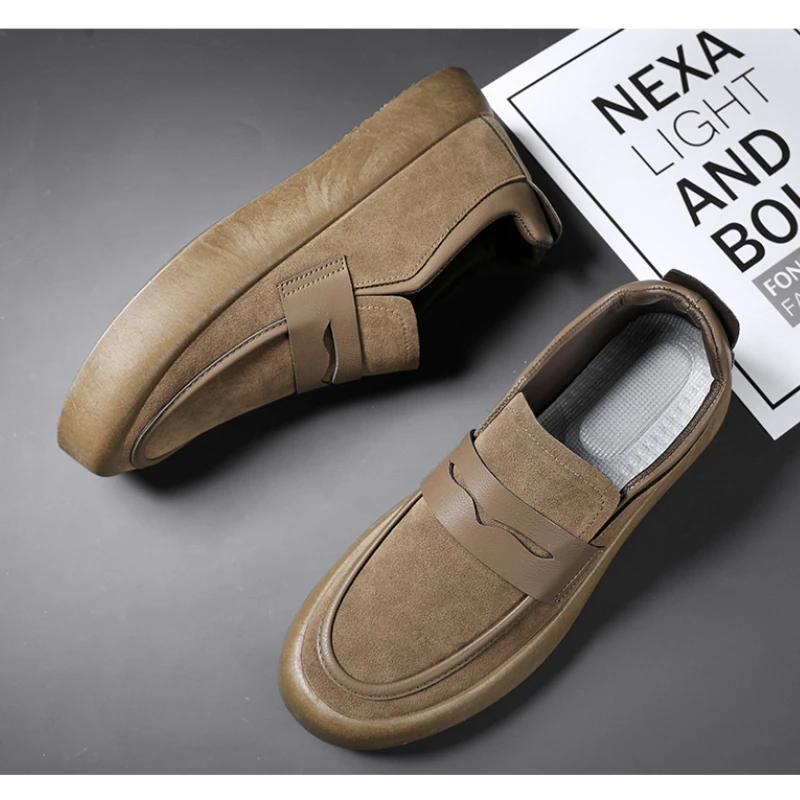 Мужские повседневные Мокасины мягкая подошва искусственная воловья замша