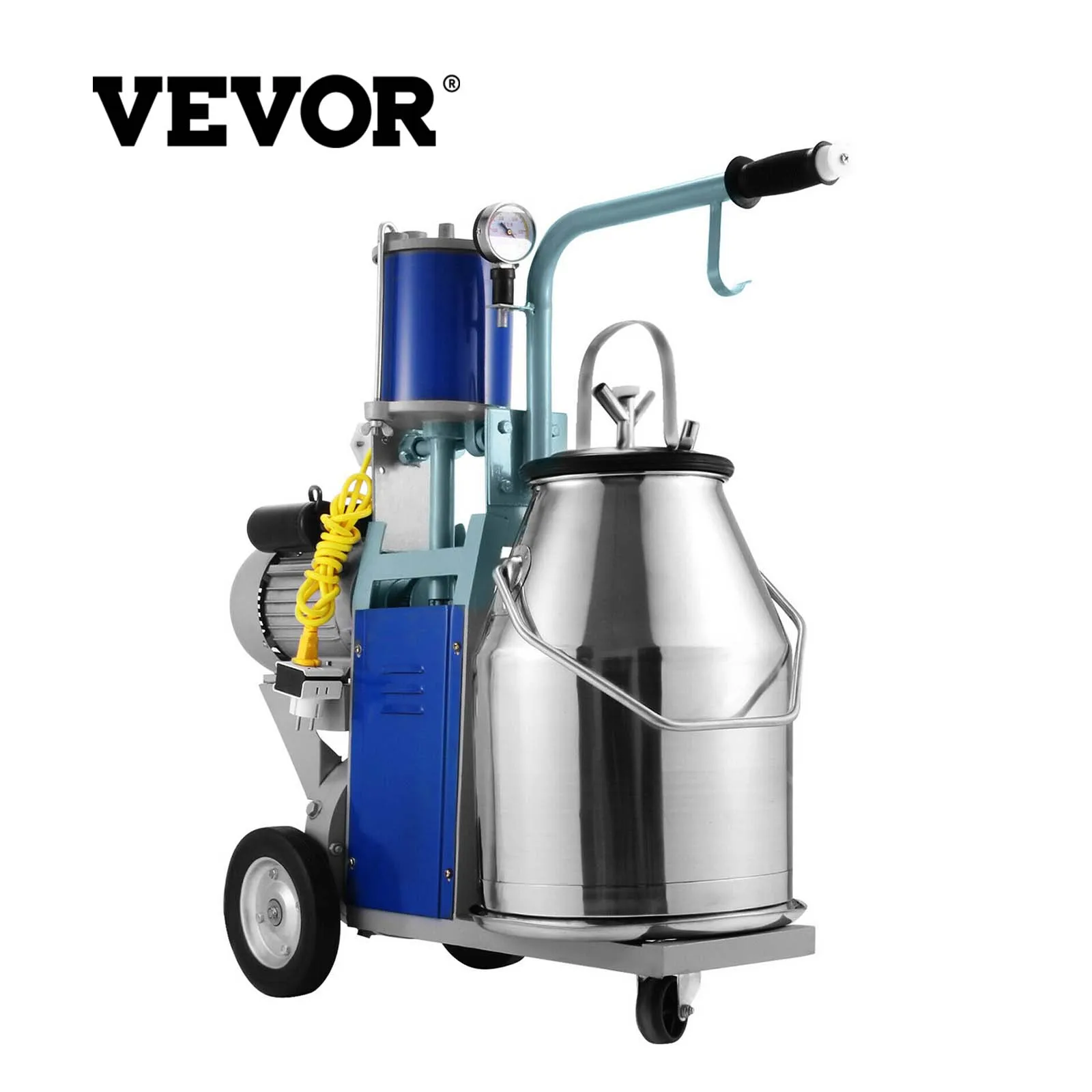 

VEVOR Electric Milking Machine 25L, Stainless Steel Milking Milker 550W, For Farm Cows/Goats Vacuum Pump 12 Cows/hour Milker
