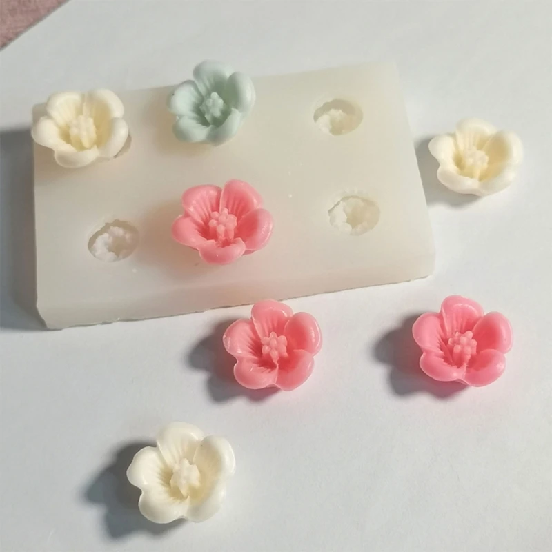 

Silicone Cherry Flower Mold Resin Cake Mold DIY Bakeware Baking Dish Bakery Chocolate Soap Mould Cake Decorations
