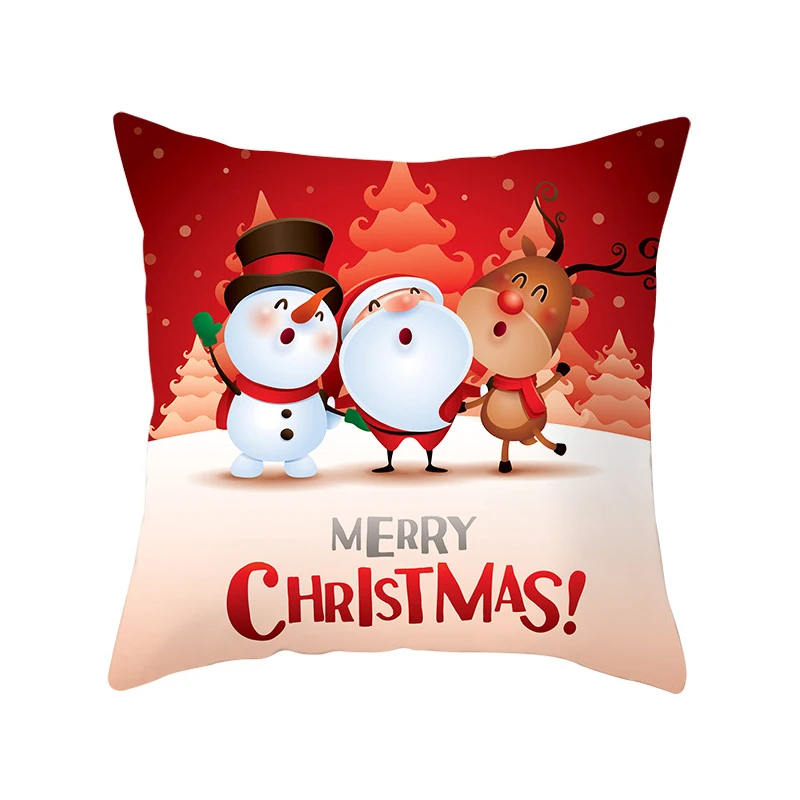 

Рождественская золотистая красная Подушка, чехол с Санта-Клаусом, чехол для подушки, Рождественское украшение для дома, Рождество, 45x45 см