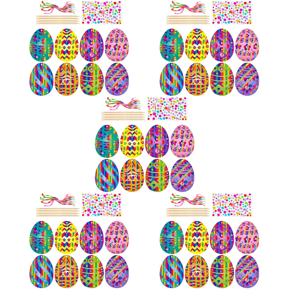 

5 Sets Party Favor Scratch Paper Scratch Craft Easter Egg Easter Egg Scratch Craft Easter Scratch Paper Easter Scratch Paper