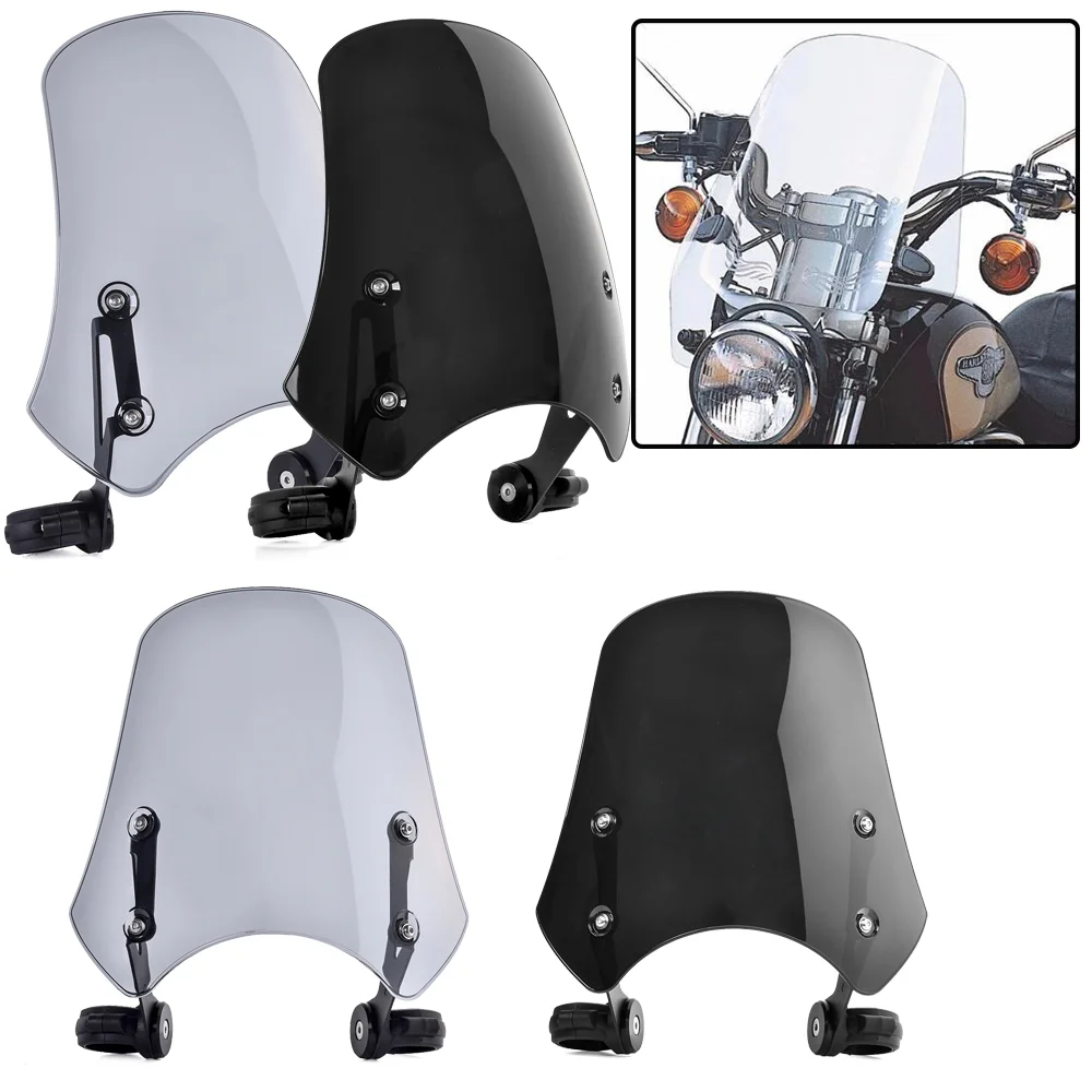 Motorcycle Accessories Windscreen Windshield Flyscreen Wind Shield Protector Deflector for Harley Dyna Softail Slim Fat Bob FXDF