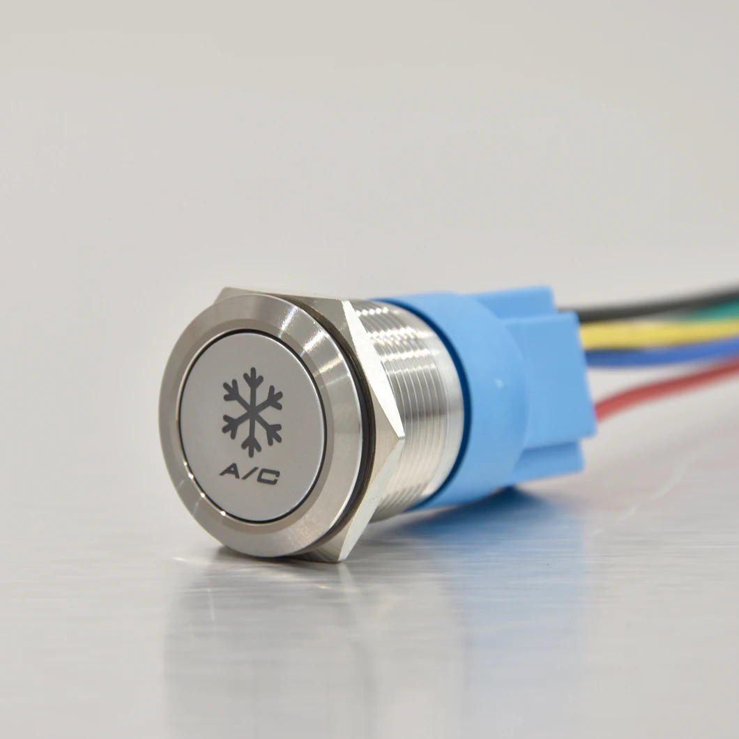 

Настраиваемая металлическая кнопка включения символа снега переменного тока ABILKEEN, 22 мм, плоская головка, кнопочный переключатель 1NO1NC с фиксацией/мгновенным переключением