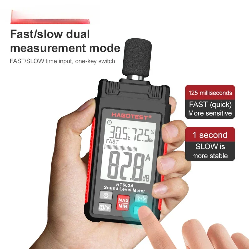 HT602A HT602B Цифровой уровень звука Измеритель Decibelimetro 30-130 дБ децибел Портативный
