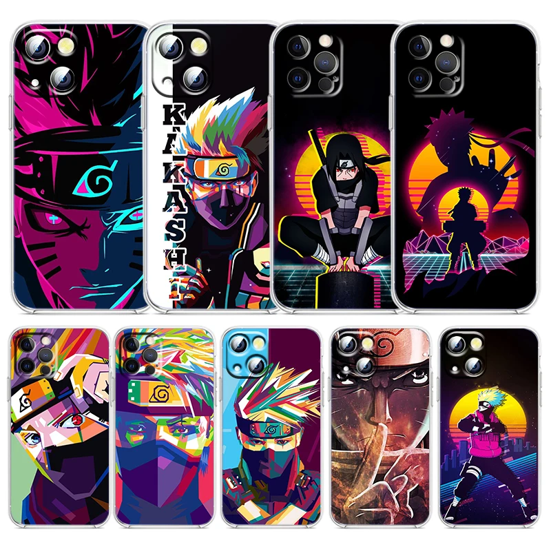 

Fashion Naruto Art For Apple iPhone 13 12 11 mini 8 7 6 5 XS XR X SE 2020 Pro Max Plus Transparent Phone Case Funda Capa