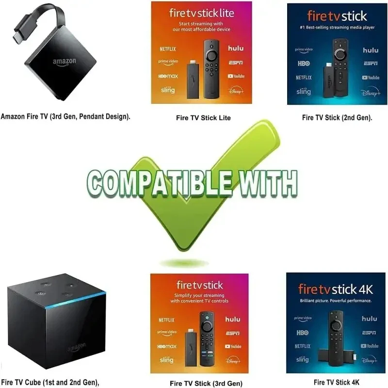 Universal Remote Control Smart Suitable for 4K 1st 2nd Gen Fire TV Cube/2nd 3rd Stick Home