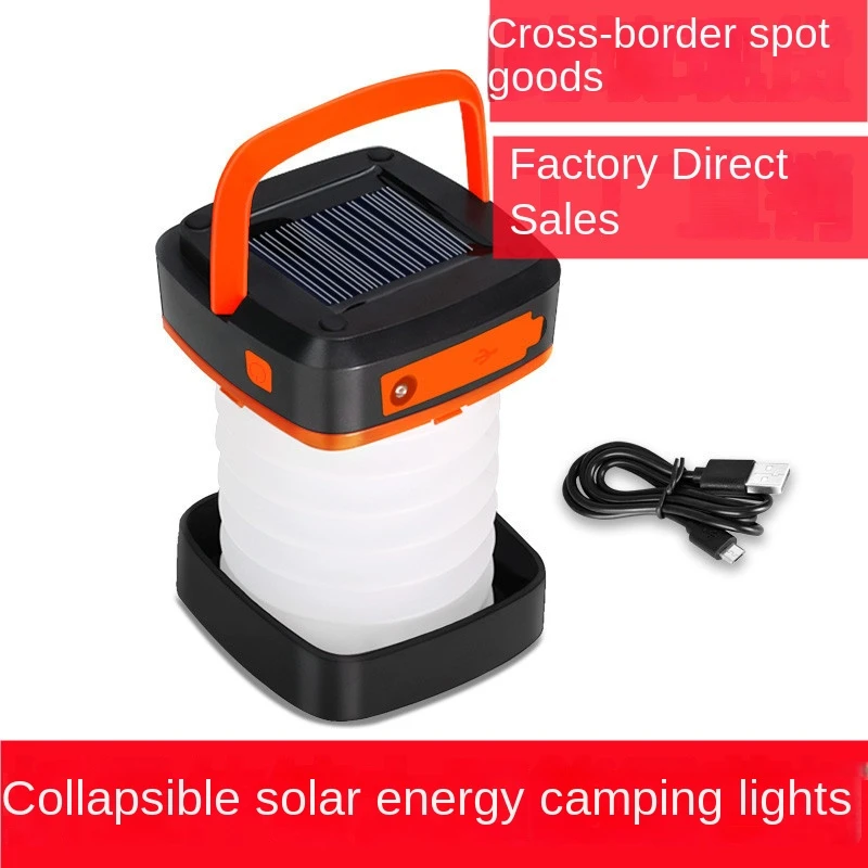 

Solar Folding Light Camping Retractable Outdoor Tent Lamp Camp Lighting USB Charging Waterproof Lights