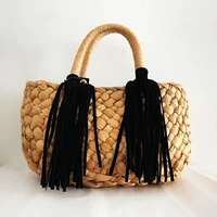 bohemian woven straw bags for women handbags summer tassel beach basket bag 2022 designer bag small rattan tote purses clutch
