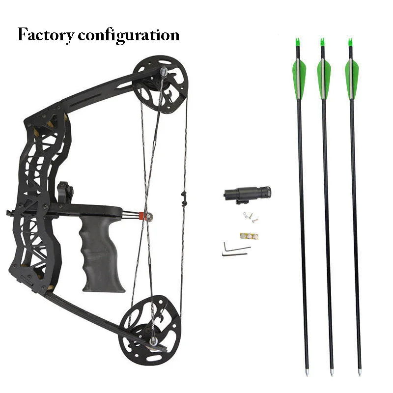 

Hand Holding Compound Bow 40 Lbs Composite Pulley Bow And Arrow Set Composite Bow Outdoor Shooting Fish Archery With Laser Sight