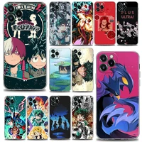 anime my hero academia phone case for iphone 11 12 13 pro max xr xs x 8 7 se 2020 6 plus cute shockproof clear soft cover shell