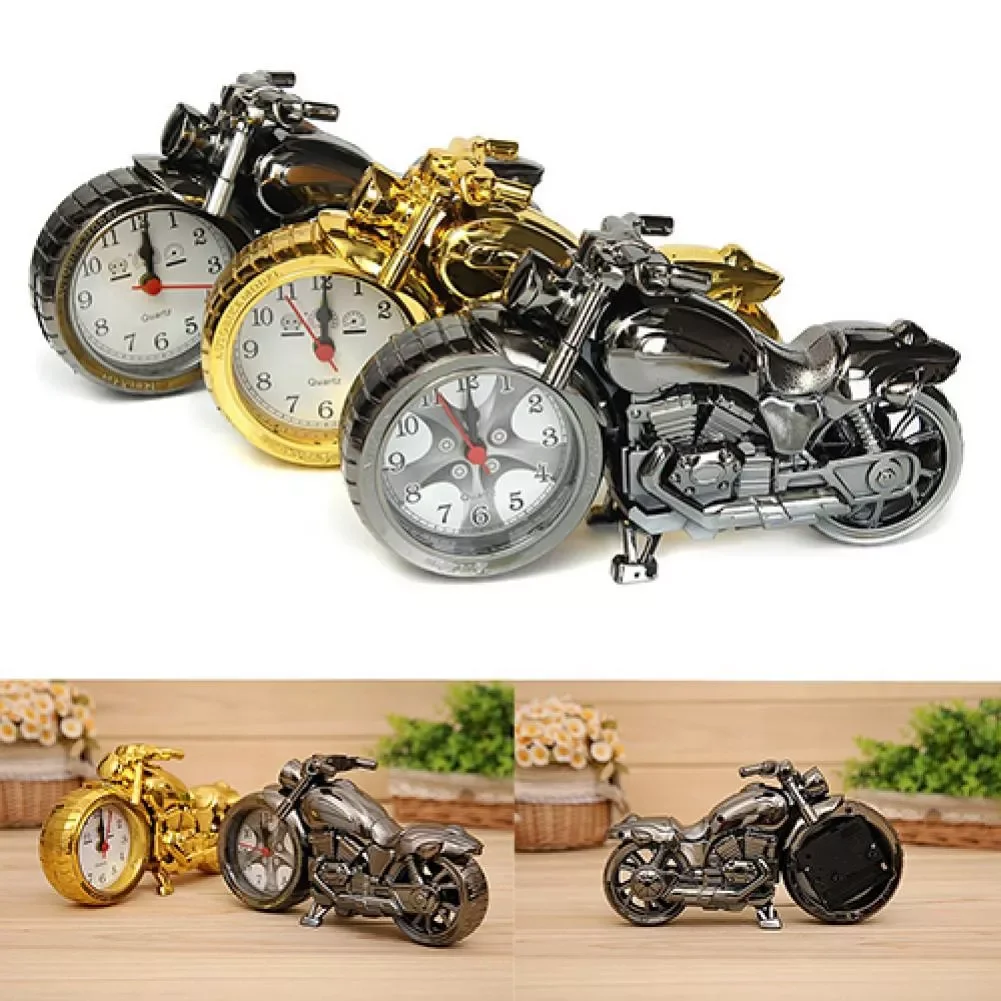 

Retro Creative Motorcycle Shape Quartz Clock Alarm Clock Timekeeper Desktop Home Room Desk Decoration Cool Motorcycle Gift