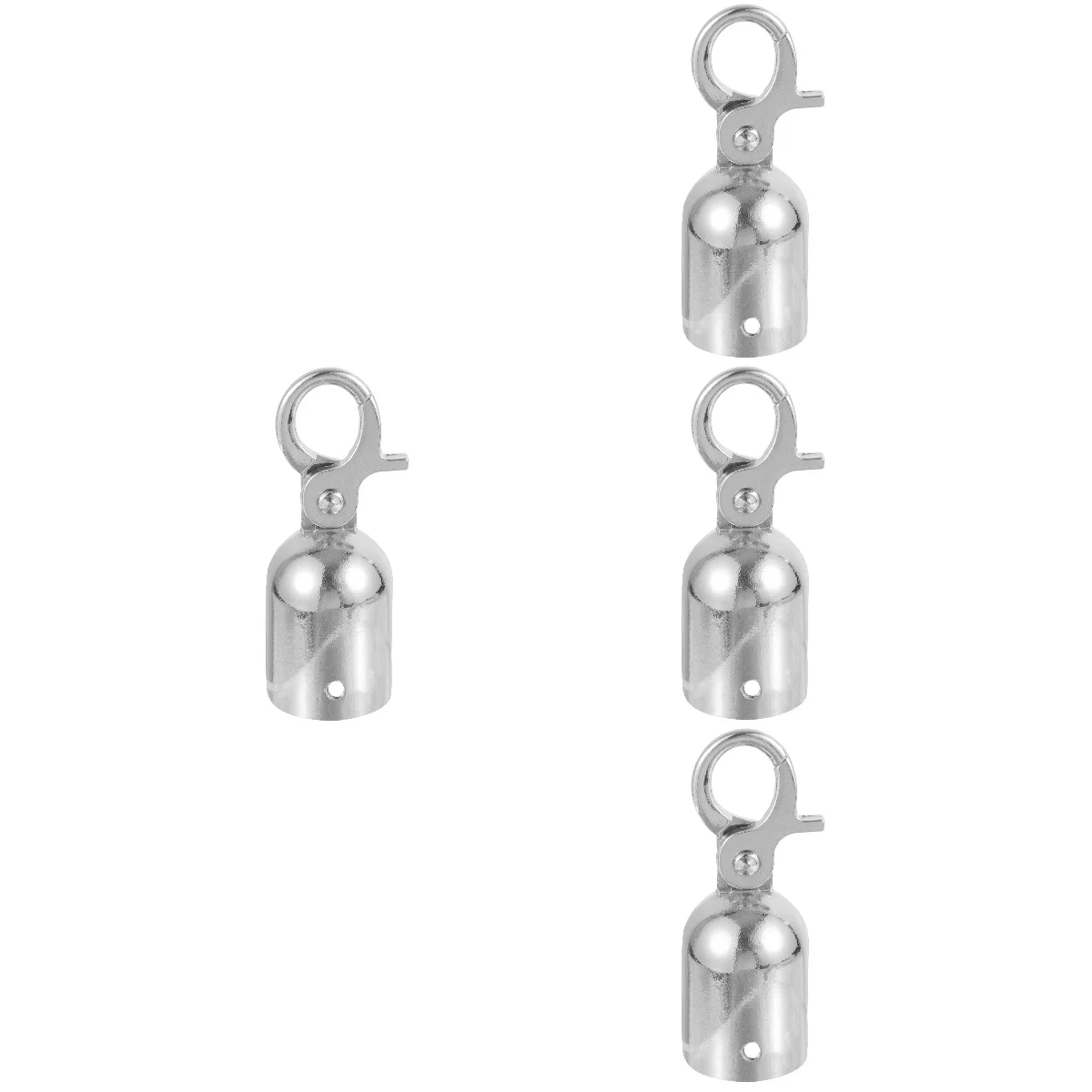 

4 Count Trumpet Accessories Rope End Stop Cord Cap Hook Snap Stopper Caps Metal Lock