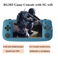 rg503 rk3566 retro portable video game console with 4 95 inch oled display and wifi tv output suitable for ps1 n64