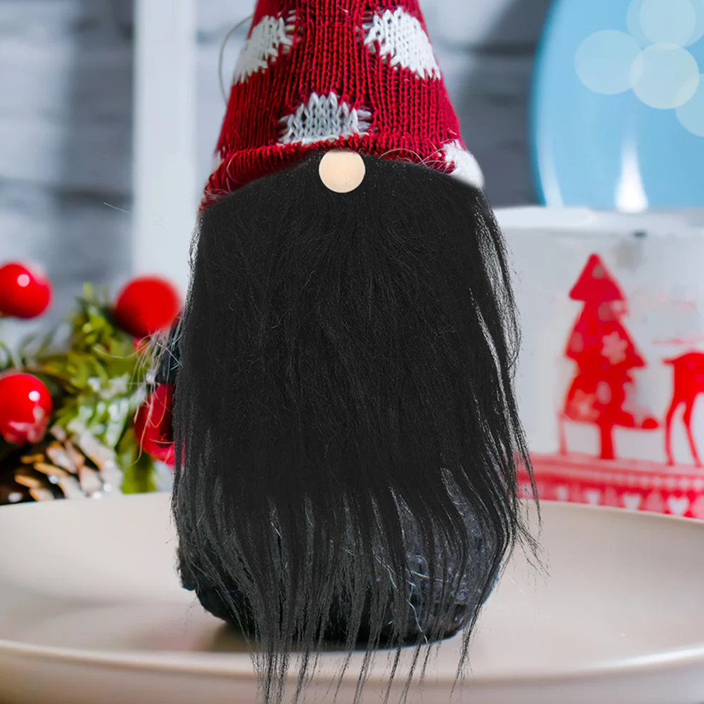 

24 Sets Beard Gnome Supplies Santa Claus Decoration Craft Wood Gnomes Bead Nose Handmade Fluffy Beards