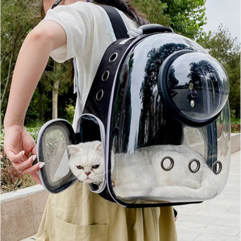 Pet Carrier Bag with Cover Cat Carrying Bag Breathable Pet Carrying Bag Small Dog and Cat Backpack Traveling Space Capsule Cage