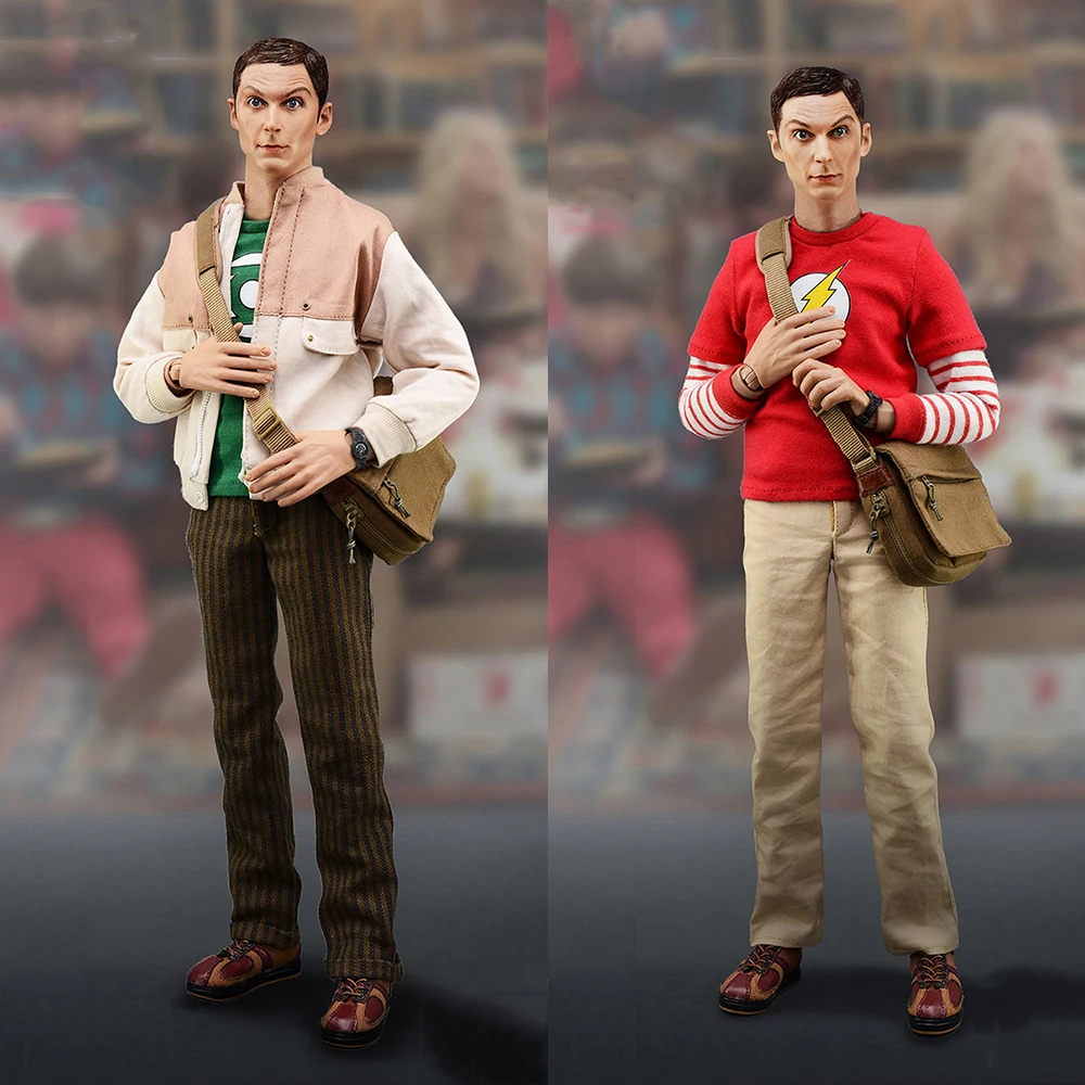 

BBK006 1/6 Male Soldier Sheldon Lee Cooper Jim Parsons Replaceable Head Casual Clothing Attire Full Set 12'' Action Figure Toys