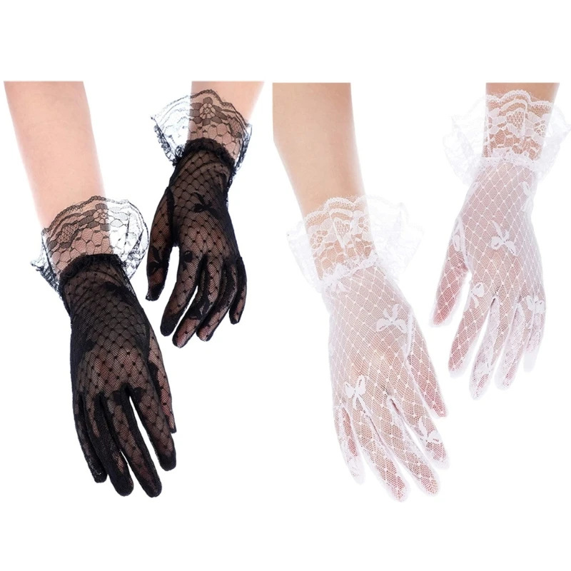 

Women Lace Gloves Bridal Wrist Gloves Short Lace Gloves Tea Party Gloves Banquet Gloves gloves Dance Gloves