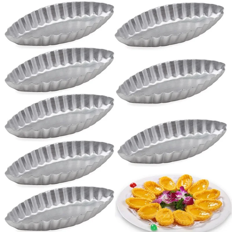 3-20pcs Mini Boat Shape Cake Tart Mold Aluminum Non-Stick Cookies Buscuit Fruit Pudding Cupcake for Kitchen Pastry Baking Tools