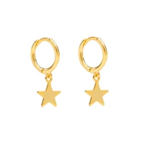 925 silver earrings for women gold star pendant earrings girl gift cartilage ear bone piercing earring female zircon aretes r5