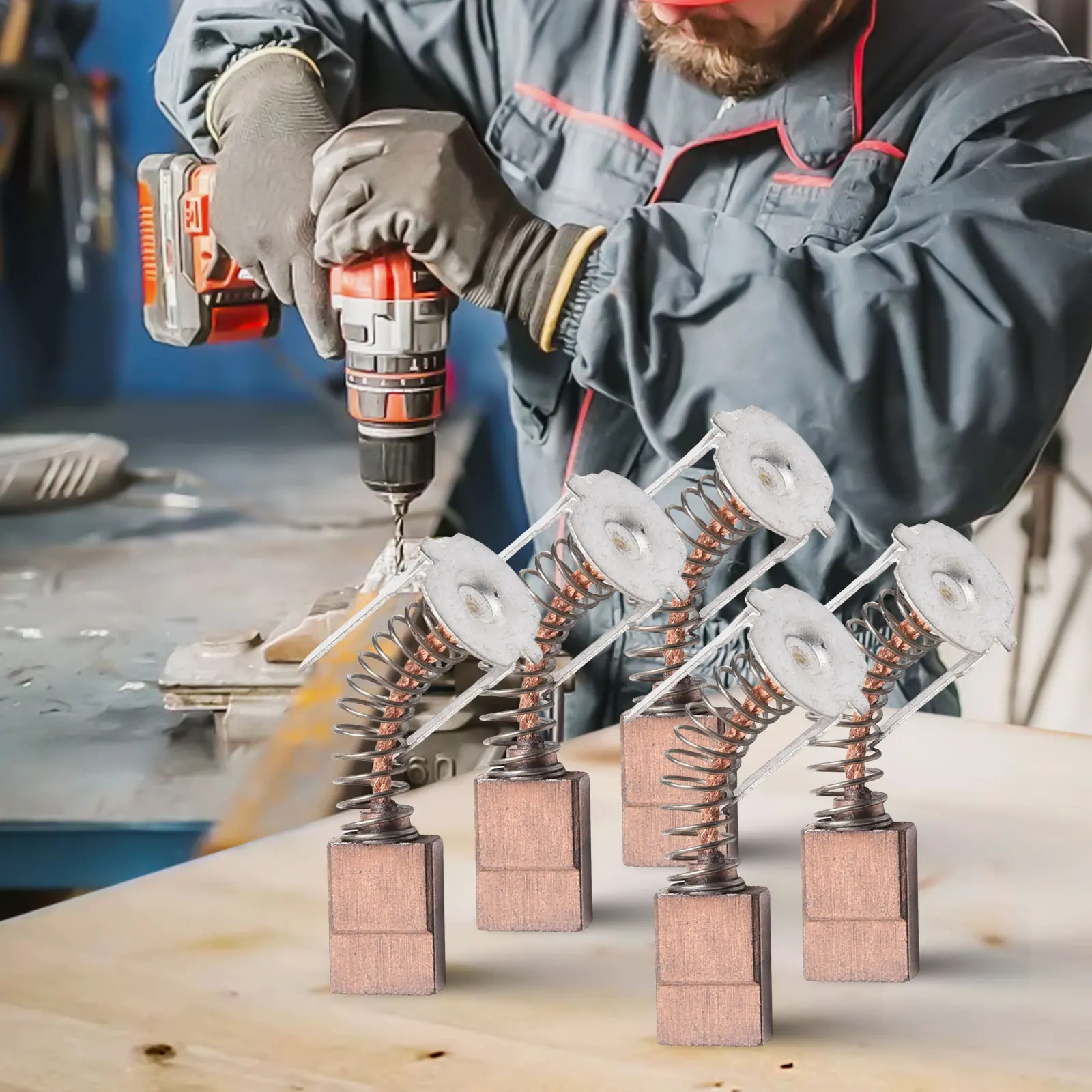 10 шт. карбоновые щетки для угловой шлифовальной машины GSR GSB 180-LI 140-LI