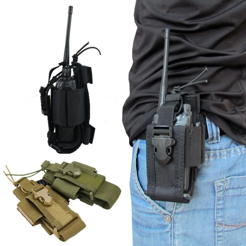 

600D Tactical Molle Radio Walkie Talkie Pouch Waist Bag Holder Pocket Portable Interphone Holster Carry Bag for Hunting Camping