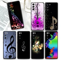 phone case for samsung galaxy s22 s7 s8 s9 s10e s21 s20 fe plus ultra 5g soft silicone case cover music notes stave