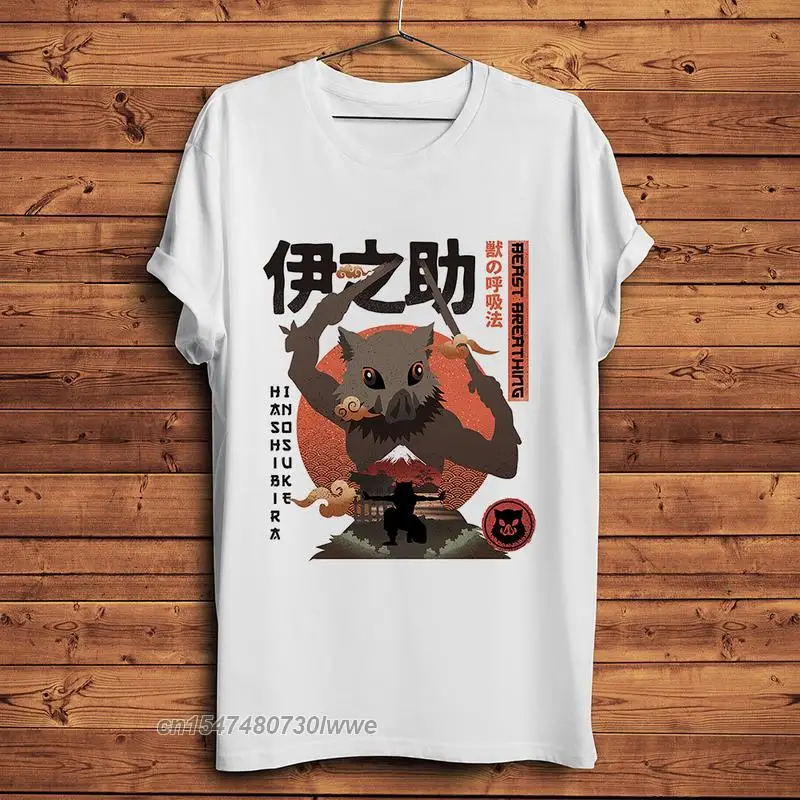 

Demon Slayer Kisatsutai Wild Hashibira Inosuke Funny Anime T Shirt White Casual Tshirt Men Unisex Manga Streetwear Tee