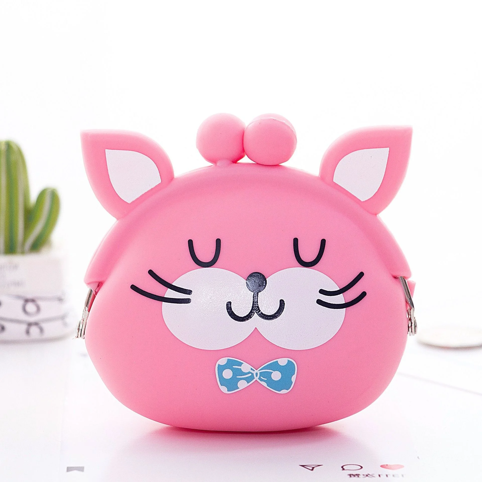 

Lovely Animal Coin Bag Women Coin Bag Silicone Storage Panda Cat Bear Mini Pouch Change Wallet Purse Hasp Wallets Earphone bags
