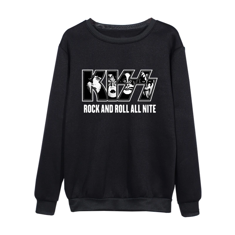 Rock and Roll All Nite Kiss Band Members Winter Autumn Casual Fleece Pullover Unisex Sweatshirt Fashion Streetwear