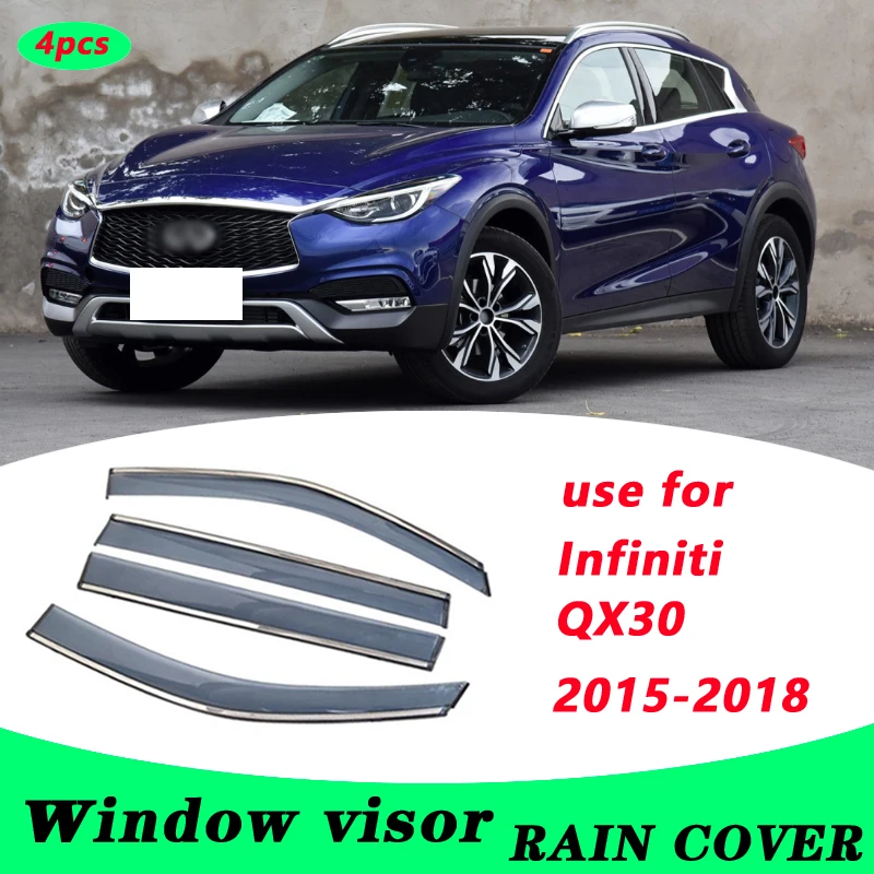 

For Infiniti QX30 2105-2018 QX30 Plastic Window Visor Vent Shades Sun Rain Deflector Guard 4PCS/SET