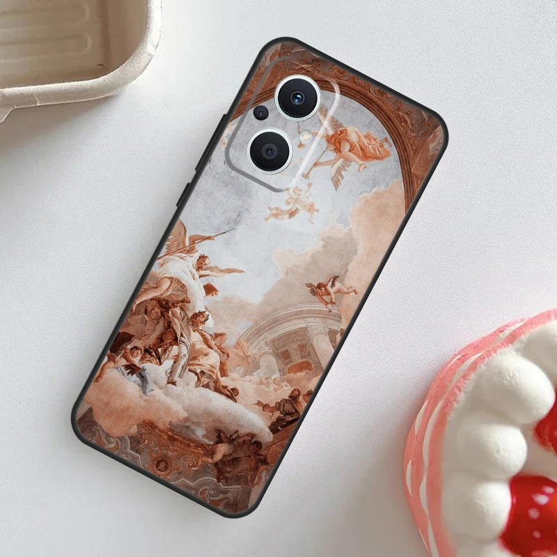 Чехол с ангелами эпохи Возрождения для OPPO Reno 11 10 Pro 11F 8T 4Z 5Z 5 6 8 7 Lite Find X5 X6 X2 X3
