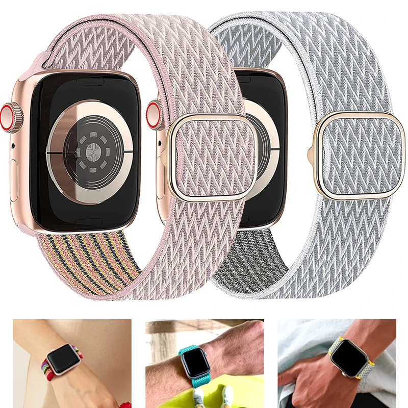 

Ремешок нейлоновый для Apple Watch band 49 мм 44 мм 45 мм 41 мм 40 мм 38 мм, спортивный браслет для iWatch series 8 SE 7 Ultra