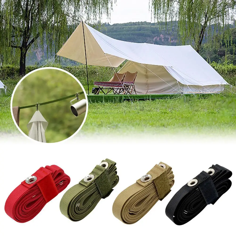 

Tent Canopy Extension Belt Multifunctional Clothesline Windproof Outdoor Camping Nylon Rope Backpacking Tool with 2 Carabiner