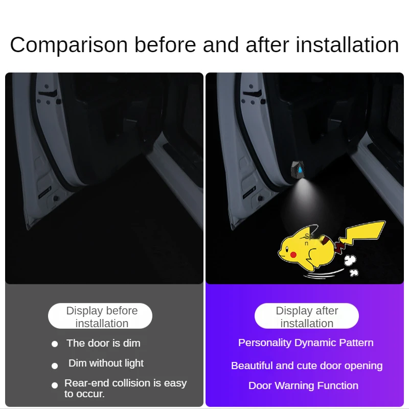 Беспроводной светодиодный лазерный проектор с покемоном Пикачу для двери