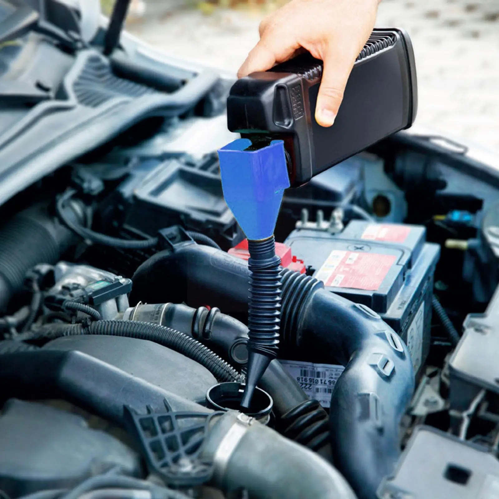 

Multifunctional Fuel Funnel Portable ABS Plastic Refueling Engine Filter Funnel Oil Gasoline Tool Blue Transfer W6O8