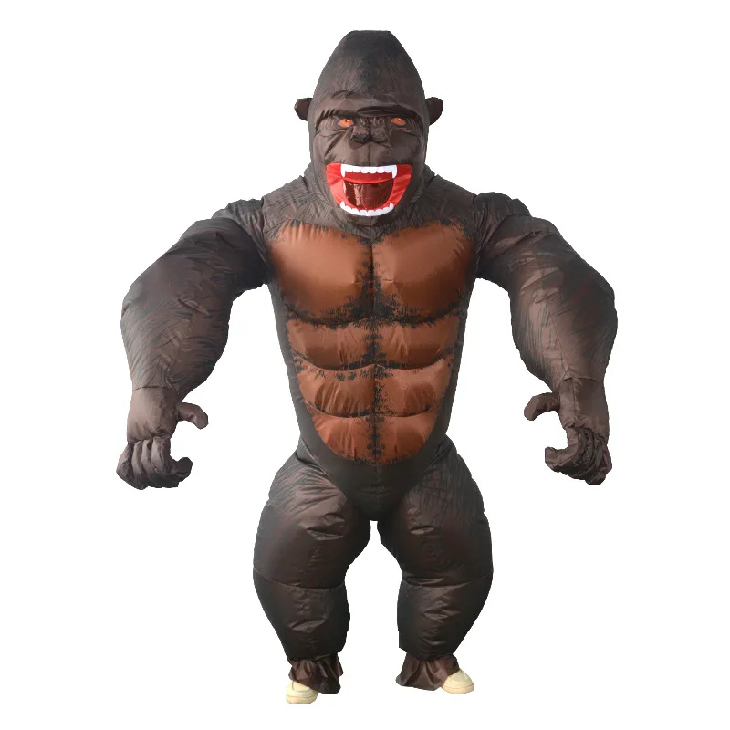 

Надувной костюм «King Kong», орангутан, косплей, талисман, животное, обезьяна на Хэллоуин, Пурим, карнавал, маскарадный костюм для взрослых и дет...