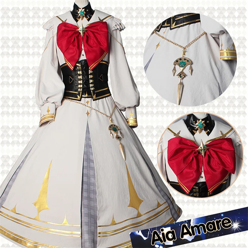 

COSLEE [S-3XL] Vtuber Nijisanji EN ILUNA Aia Amare косплей костюм платье ремень шляпа носки галстук перчатки на заказ Новинка